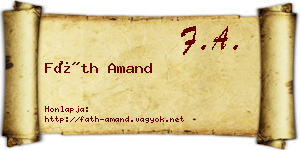 Fáth Amand névjegykártya